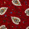 Rood met witte bladeren en rood geel blauwe bloemen FQ