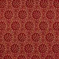 Roodbruin met beige bloemen en sterretjes