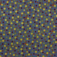 Blauw met diverse gekleurde dots FQ