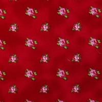 Rood met rozerode roosjes FQ