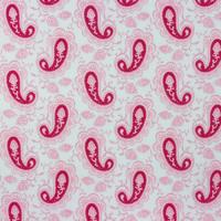 Blauw met roze rode paisly