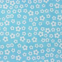 Blauw (aqua) met witte bloemen FQ