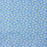 Blauw met kleine witte bloemetjes FQ