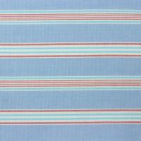 Blauw met rode, aqua en witte strepen