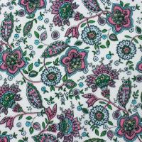 Wit met roze blauwe bloemen