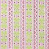 FQ4020 - Wit met banen in groen en roze bloemen en scrol FQ