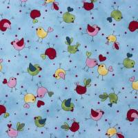 Blauw met schattige vogeltjes PASTEL FQ