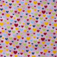Roze met diverse hartjes PASTEL FQ