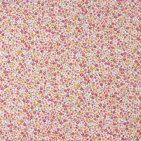 Wit met rode, oranje en roze bloemetjes FQ