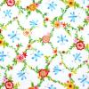 4154 - Wit met kleurige bloemen en vlindertjes