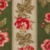 4187 - Groene en creme banen met bloemen