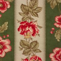 Groene en creme banen met bloemen