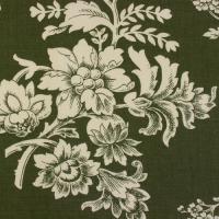 Groen met ivoorkleurig bloemen motief