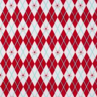 Rood witte ruit met roze bloemetjes FQ