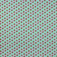Blauw, aqua, met kleine rozenknopjes