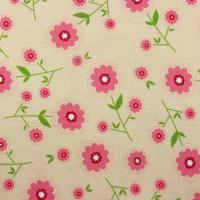 Creme met roze bloemen FQ