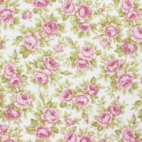 Wit met roze rozen