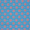 Blauw met rode bloemen FQ