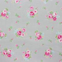 Grijs met trosjes roze rozen FQ