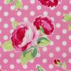 4678 - Roze met witte dots en rozerode bloemen