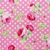 Roze met witte dots en rozerode bloemen FQ