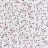 Wit met taupe en roze bloemetje
