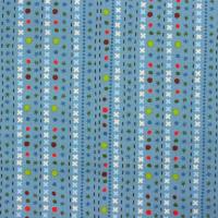 Blauw met strepen bolletjes kruisjes en streepjes