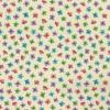 4873 - Creme beige met rood blauw groene vlindertjes