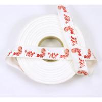 Wit bandje met rode kippen 2 cm breed