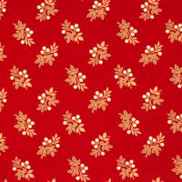 Rood met beige takje met creme besjes