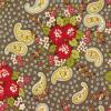 5036 - Bruingrijs met rode bloemen en lichte paisly