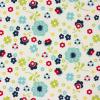 5232 - Wit (bijna) met blauwe, groene en rode bloemetjes