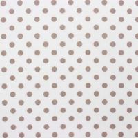 Wit (bijna) met taupe polka dot
