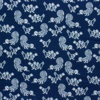 Blauw met witte kipjes en haantjes FQ