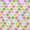 5493 - Wit met roze blauwe groene en gele bloemetje