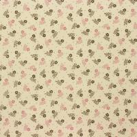 Ivoor met bruin en roze bloemetjes