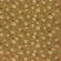 Bruin beige geruit met aardbeibloempje FQ