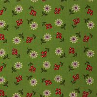 Groen met groenrode bloemetjes FQ