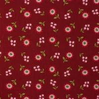 Rood met roodroze bloemetjes