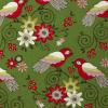 5610 - Groen met vogeltjes en bloemen