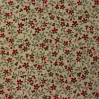 Grijs beige met klein rood bloemetje