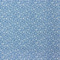 Blauw middel met klein ivoorkleurig blaadje en bloemetje