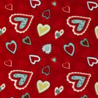 Rood met fantasie hartjes
