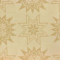 Creme met grote beige kruissteek-sterren FQ