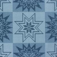 Blauwe blokken met grote blauwe kruissteek-sterren