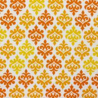 Wit (bijna) met gele en oranje ornamentjes FQ
