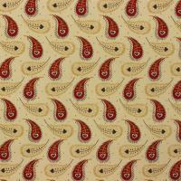 Beige/creme met roodbruine paisly motieven