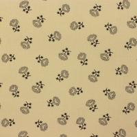 Beige/ivoormet losse bruine bloemen FQ
