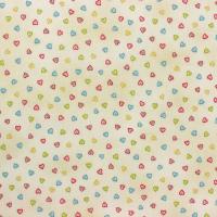 Creme met kleine gekleurde hartjes