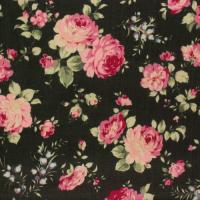Donkerbruin met roze rode rozen FQ